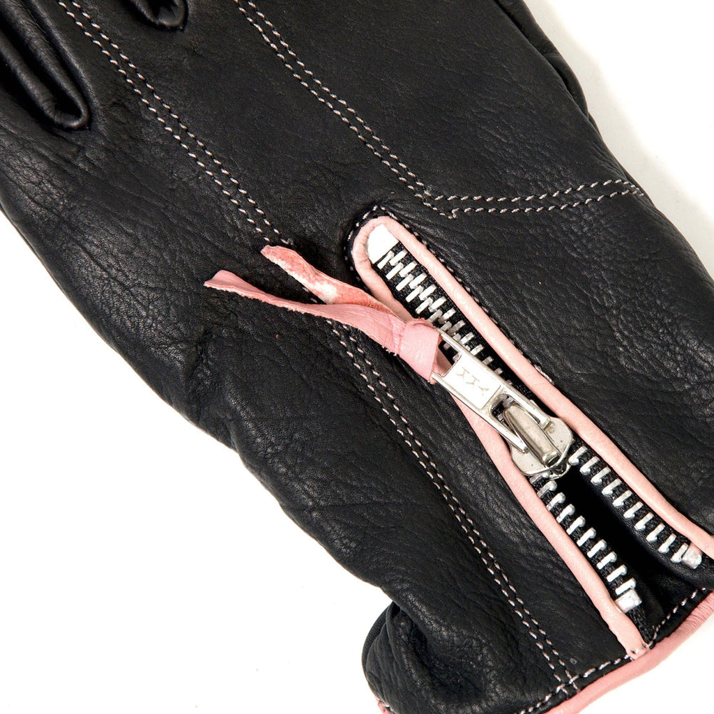 Hot Leathers GVL1009 Ladies Driving Gloves with Pink Piping: BKPK / XL