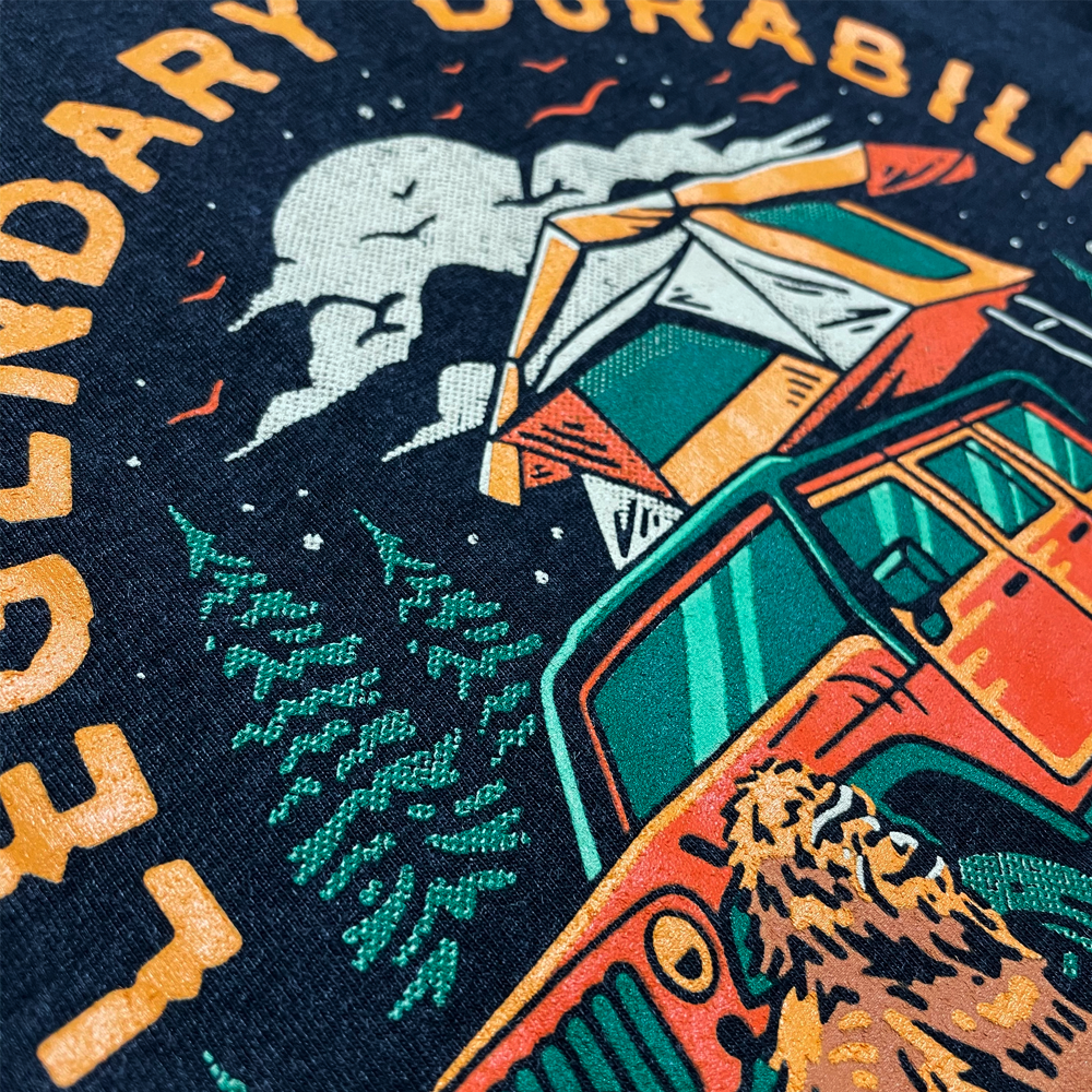 Ladies V-Neck - Jeep® Sasquatch Family: Black / 2XL