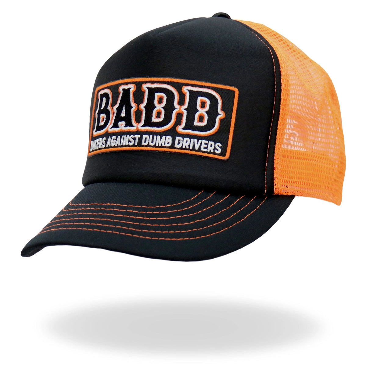 Hot Leathers B.A.D.D. Orange & Black Trucker Hat