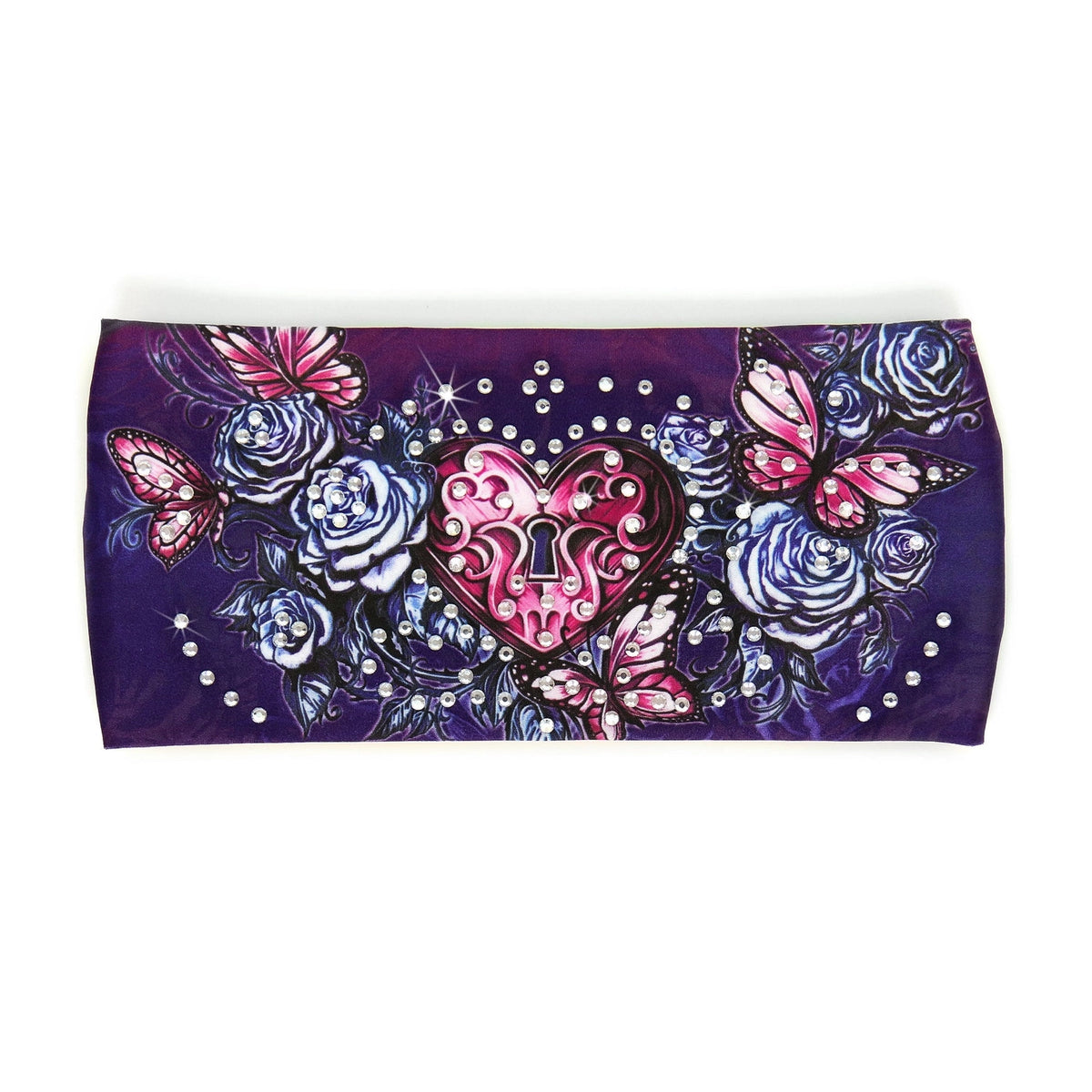 Hot Leathers Heart Lock Rhinestone Headband