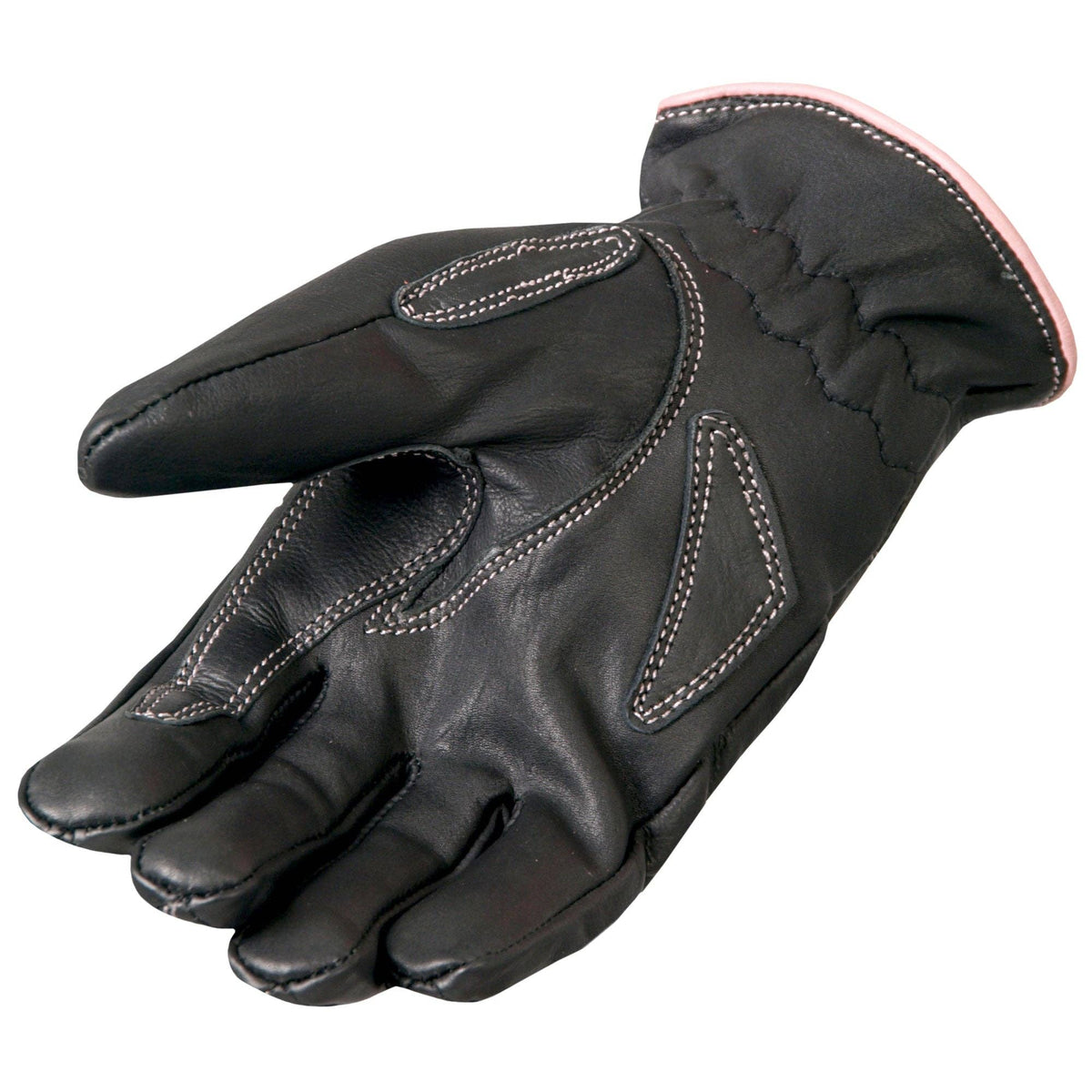 Hot Leathers GVL1009 Ladies Driving Gloves with Pink Piping: BKPK / XL