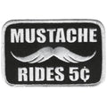 Hot Leathers Mustache Rides 4" x 3" Patch: BK/WH / 4W 3H