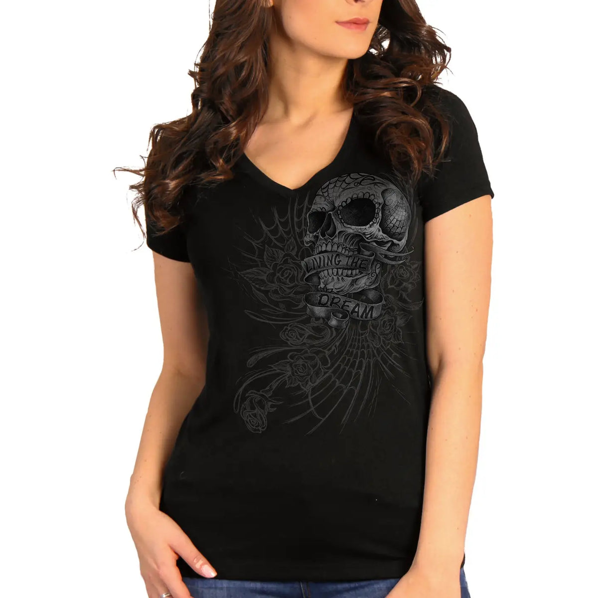 Hot Leathers Sweet Demise V-Neck T-Shirt