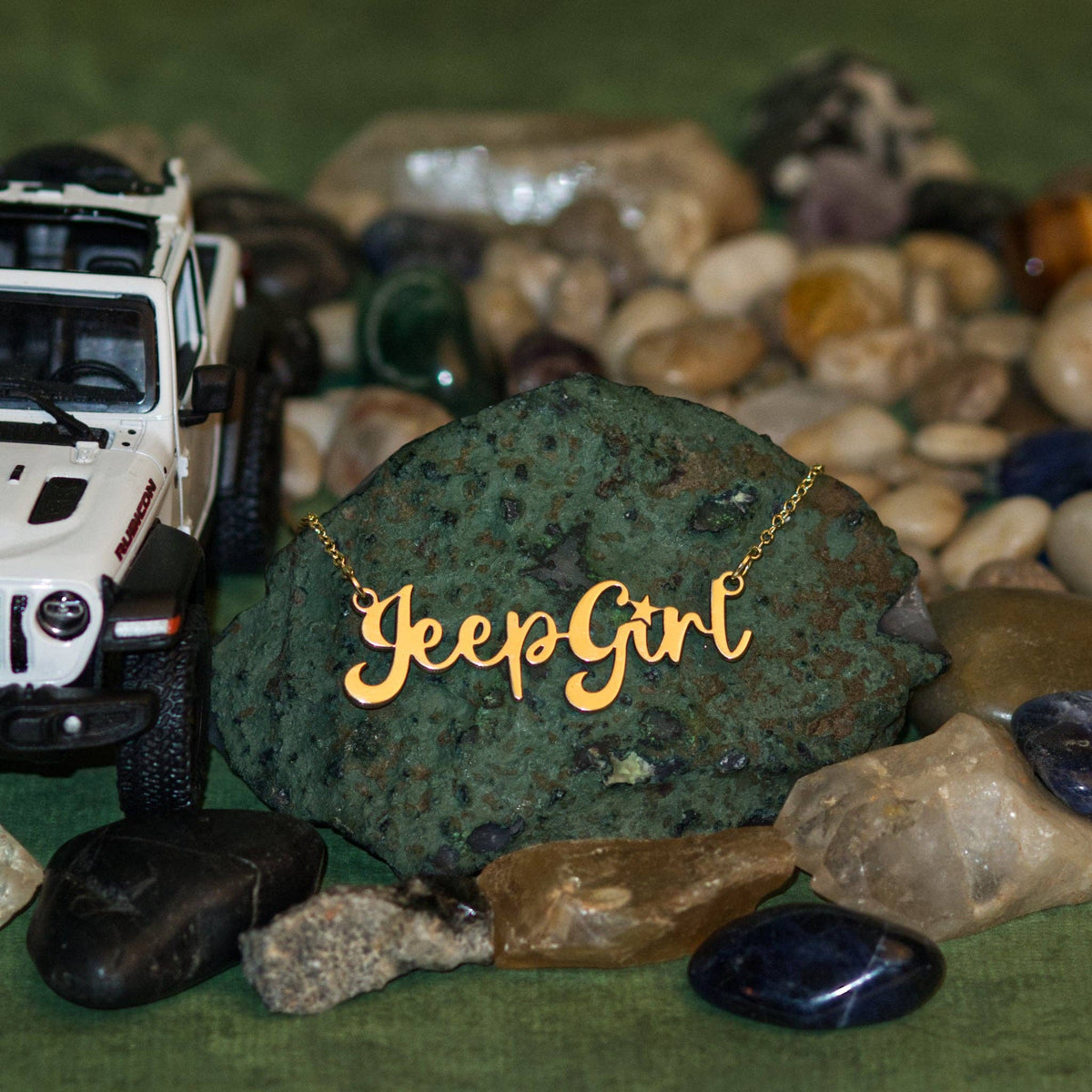 Jeep Girl Brass Necklace