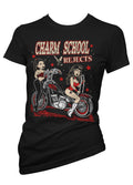 CHARM SCHOOL REJECTS: BIKER BABES Graphic Tee: Black Red / L