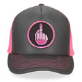 Middle Finger Trucker Hat – Grey & Pink